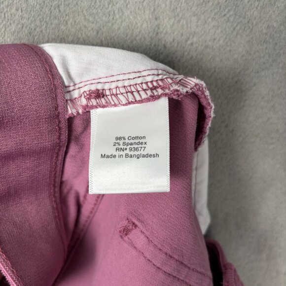 St. John's Bay Corduroy Midi Skirt Women's 16 Pink Slim Stretch Preppy Academia - Picture 9 of 10